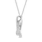 Amazon Collection Sterling Silver Diamond Accent Love Knot Pendant Necklace , 18″