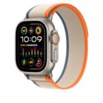 Apple Watch Band – Trail Loop (49mm) – Orange/Beige – S/M