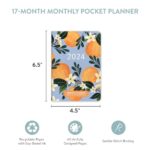 Orange Circle Studio Planner 2024, Weekly & Monthly Calendar, To Do List Notepad, Appointment Book, Budget & Goal Tracker, Small Pocket 17-Month Agenda for School/Work, Fruit & Flora