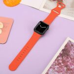 AIRPROCE Compatible with Apple Watch Bands 38mm 40mm 41mm 42mm 44mm 45mm 49mm, Soft Silicone Sport Wristbands Replacement Strap for iWatch Ultra 2 Ultra SE Series 9 8 7 6 5 4 3 2 1 for Women Men (38/40/41mm S/M, Spicy Orange)