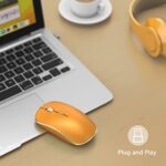 J JOYACCESS 2.4G Wireless Mouse Soft Click, Silent Travel Wireless Mouse for Laptop, 3200 DPI, 5 Adjustment Levels, Computer Mouse Wireless for Chromebook, Mac, PC, Notebook – Orange