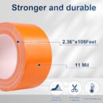 Harciety Super Strong Duct Tape, Orange, 2.36 Inches x 108 Feet x 11 Mil, Waterproof Multi Purpose Duct Tape for Outdoor, Indoor, Industrial Use