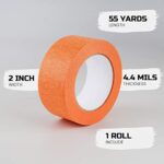 Lichamp Wide Orange Painters Tape 2 inch, 1pc Medium Adhesive Orange Masking Tape, 1.95 inches x 55 Yards