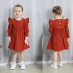 Little MISS Sassy Toddler Baby Girl Dress Long Sleeve Kids Solid Color Casual Dresses Girls Fall Winter Outfits Clothes
