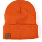 Winter Beanie Hat Acrylic Winter Hats for Women Men Soft Warm Unisex Cuffed Beanie (Orange)