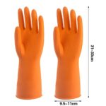 Sibba 1 Pairs Rubber Gloves Dishwashing Kitchen Dish Cleaning Washing Household Home Dishwasher Latex Large Heavy Duty Hand Wash Dishwash Bathroom Gardening Hairdressing Glove(orange regular pattern)