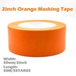 Zo.Yehaa Orange Masking Tape 2 inch x 55 Yards, Orange Painters Tape 2 inch Wide Paper Tape for Arts DIY Crafts Painting Labeling Decoration School Projects Home Office