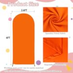 Orange Arch Backdrop Cover 6FT Balloon Arch Cover Panels for Halloween Party Spandex Arch Backdrop Covers Unique Round Top Backdrop Cover Light Orange Half Arch Cover for Wedding Ceremony Decoration