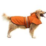 HDE Dog Raincoat Hooded Slicker Poncho for Small to X-Large Dogs and Puppies Safety Orange – XL