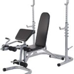 Sporzon! Multifunctional Workout Station Adjustable Olympic Workout Bench with Squat Rack, Leg Extension, Preacher Curl, and Weight Storage, 800-Pound Capacity