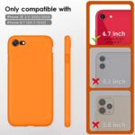 DTTOCASE for iPhone SE Case 2022/2020, iPhone 8 Case, iPhone 7 Case, Liquid Silicone Phone Case for iPhone SE 8 7 4.7 Inch, Colorful Silky-Soft Protective Cover for Girls Boys, and Women,Orange