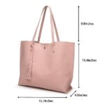 Dreubea Women’s Soft Faux Leather Tote Shoulder Bag from, Big Capacity Tassel Handbag Orange