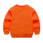 DCUTERQ Boys’ Crewneck Thin Sweatshirt Girls Sport Long Sleeve Cotton Pullover Tops Kids Toddler Solid T-Shirt Orange 2T