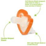 RAZBABY JollyPop Baby Pacifier Newborn, 3m+ (2 ct Orange)