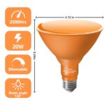 LOXYEE PAR38 Flood Orange Light Bulb,2 Pack-Dimmable,E26 Base Orange Flood Light Outoor(20W Replace to 200W),Orange Light Bulb for Outside,Halleween,Orange Decor,Christmas,Holiday Lighting.