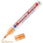 edding 3000 permanent marker – light orange – 1 pen – round nib 1.5-3 mm – quick-drying permanent markers – waterproof, smudge-proof – for cardboard, plastic, wood, metal, fabric – marker pens