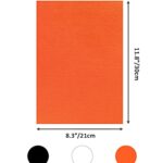 Caydo 15 PCS A4 Size Halloween Felt Fabric Sheets, 1.4 mm Thick Soft Felt Sheets for Halloween Craft Patchwork Sewing DIY Projects, Orange, Black and White