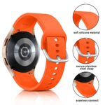 Sport Band Compatible with Samsung Galaxy Watch 5 40mm 44mm/ Watch 5 Pro, 20mm No Gap Silicone Replacement Band for Samsung Galaxy Watch 4  40mm 44mm – Light Orange