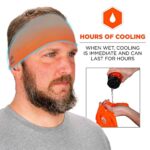 Ergodyne Chill Its 6634 Cooling Headband, Sports Headbands for Men and Women, Moisture Wicking, Orange
