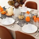Halloween Table Runner – Black Lace Spider Web Table Runners for Halloween Kitchen Decor,Vivid Polyester Spider Web Tablecloth for Thanksgiving Christmas Party Dinner Table Decoration 18 X 72 Inch