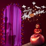 Flechllary Halloween 200 LED String Lights, 66FT Orange and Purple Halloween Lights Outdoor Decorative, 11 Lighting Modes Plug in Halloween Indoor Lights for Halloween Yard Party Decorations