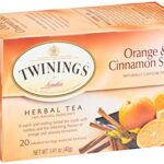 Twinings Orange & Cinnamon Spice Individually Wrapped Herbal Tea Bags, 20 Count Pack of 6, Naturally Caffeine Free
