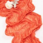 Socomi Cheesecloth Table Runner 10ft Gauze Boho Rustic Orange Cheese Cloth Table Runner for Wedding Bridal Shower Summer Decoration