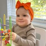 BABYGIZ Baby Girl Headbands-Infant,Toddler Cotton Handmade Hairbands with Bows Child Hair Accessories (Orange, 1)