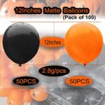 100pcs 12inch Halloween Balloons (Orange and Black Balloons). EUFARS Thicken Latex Matte Balloons for Halloween Decorations