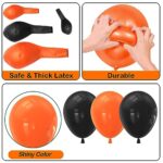 YAOWKY Black Orange Balloon Garland Arch kit,115Pcs 18 12 10 5 Inch Matte Black Orange Latex Balloons for Halloween Celebration Trick or Treat Party Spooky Ghost Party Bar Anniversary Decoration