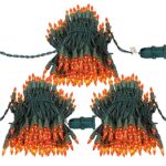 Joiedomi 450 (3×150) Incandescent Orange Halloween String Lights 111FT (3×37) Green Wire for Indoor Outdoor Holiday Décor Halloween Event Decoration, Tree, Eaves, Haunted House Theme Party