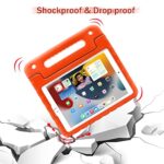 Kids Case for iPad 10.2″ 2021/2020/2019, Lefon Shockproof Case for iPad 10.5 2018/Air 3 2019/iPad pro 10.5 2019, iPad 9th/8th/7th Generation Case Cover with Pencil Holder/Convertible Handle (Orange)