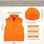 Haull 2 Pcs Kids Hunting Orange Fleece Vest and Beanie Set Orange High Visibility Reflective Hunting Safety Vests (Medium)