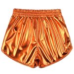 Girls Shiny Shorts Orange 12-13 Sparkly Tumbling & Cheer Shorts 80s/90s Metallic Rave Outfits
