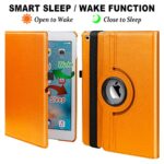 Case for iPad 9th Generation(2021)/ 2020 iPad 8th Generation/ 2019 iPad 7th Generation for 10.2 Inch iPad Case Covers, 360 Degree Rotating Protective iPad Case with Sleep Function (Orange)