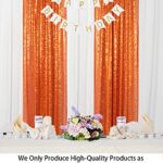 ShinyBeauty Orange Sequin Backdrop Curtains 2 Panels 2FTx8FT Orange Sparkly Sequin Photo Background Shimmer Backdrop Curtains for Party Glitter Curtains Halloween Backdrop Backgrounds