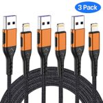 iPhone Charger, [Apple MFi Certified] 3Pack 10FT Lightning Cable for USB A Charger Cable, Fast iPhone Charging Cord Compatible with iPhone Xs Max/XS/XR/X/8/7/6S/6/Plus/SE/iPad(Orange)