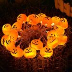 KITCHSTAR Halloween Pumpkin String Lights, 20 LED Battery Operated Halloween Lights 9.8ft Halloween Decor Outdoor Indoor, 2 Modes Pumpkin Lights for Halloween Thanksgiving Yard Home Party