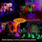 VOLISUN Halloween Spotlights Low Voltage Landscape ligths with Transformer Halloween Outdoor Uplights,16 Color Changing Waterproof Pathway Lights for House Indoors/Yard/Path/Garden(4 Pack)