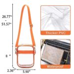 Clear Bag Stadium Approved – Clear Crossbody Purse Adjustable Strap Clear Stadium Bag for Concerts Sports Events Festival Game Day,Orange