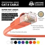 InstallerParts CAT6 Cable UTP Booted [Orange] – [1 FT] – [10 Pack] – Professional Series – 10Gbps, Cat6 Patch Cable, Cat 6 Patch Cable, Cat6 Ethernet Cable, Network Cable, Internet Cable