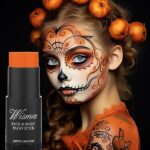 Wismee Orange Eye Black Sports, Orange Face Paint Stick(0.75Oz) Non-Toxic Oil Based Face Makeup Body Paint Stick High Pigmented Body Paint Stick Makeup Caryons for Halloween Special Effect Sfx Makeup