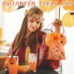 Jexila 100PCS Orange Organza Bags 5X7 inches Halloween Trick or Treat Candy Goodie Bags for Kids Classroom Party Favor Pouch Drawstring Gift Bags (Orange)