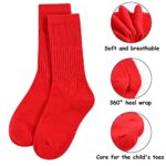 Zmart Little Girls Long Socks Slouch Socks For Girls Kids Cotton Crew Socks Scrunch School Socks White Small