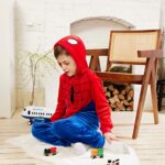 COSUSKET Toddler Costume 4T, Kids Animal Onesie Pajamas Halloween Boys Girls Gifts Red/Blue