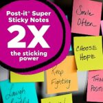 Post-it Super Sticky Notes, 3×3 in, 5 Pads, 2x the Sticking Power, Neon Orange, Recyclable (654-5SSNO)