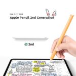 Cute Ear Case Silicone Skin Cover for Apple Pencil 2nd Generation, and Protective Nib Cover Accessories Compatible with iPad Pro 11 12.9 inch,Orange
