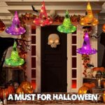 8Pcs Halloween Decorations Outdoor Halloween Lights Witch Hats with Remote Control Halloween Decorations Indoor 36.1ft 8 Lighting Modes for String Lights Tree Patio Yard Party Decor Halloween Decor