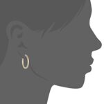 10k Yellow Gold Hoop Earrings, (0.9″ Diameter)