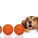 Snug Rubber Dog Balls for Small and Medium Dogs – Tennis Ball Size – Virtually Indestructible (3 Pack – Orange)